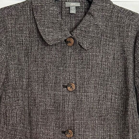 J Jill Blazer Womens Gray Tweed Lightweight Linen Blend Blazer Size Medium Tall - Picture 8 of 13